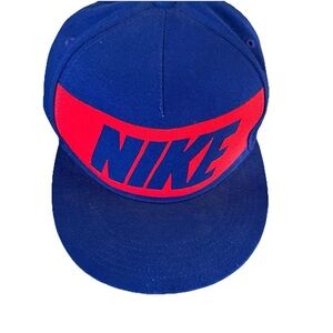 Vintage Nike SnapBack Cap in Bold Blue and Red